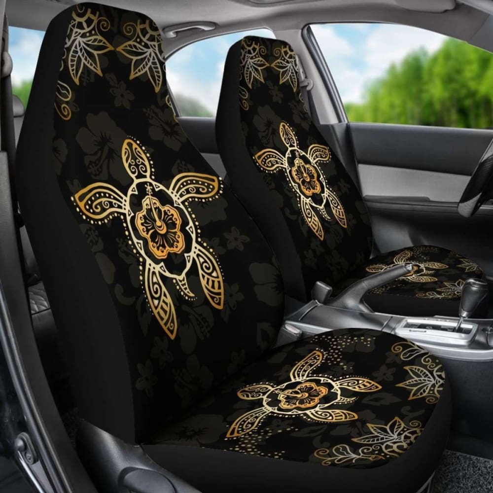 Hawaii Golden Turtle And Hibiscus Car Seat Covers - New