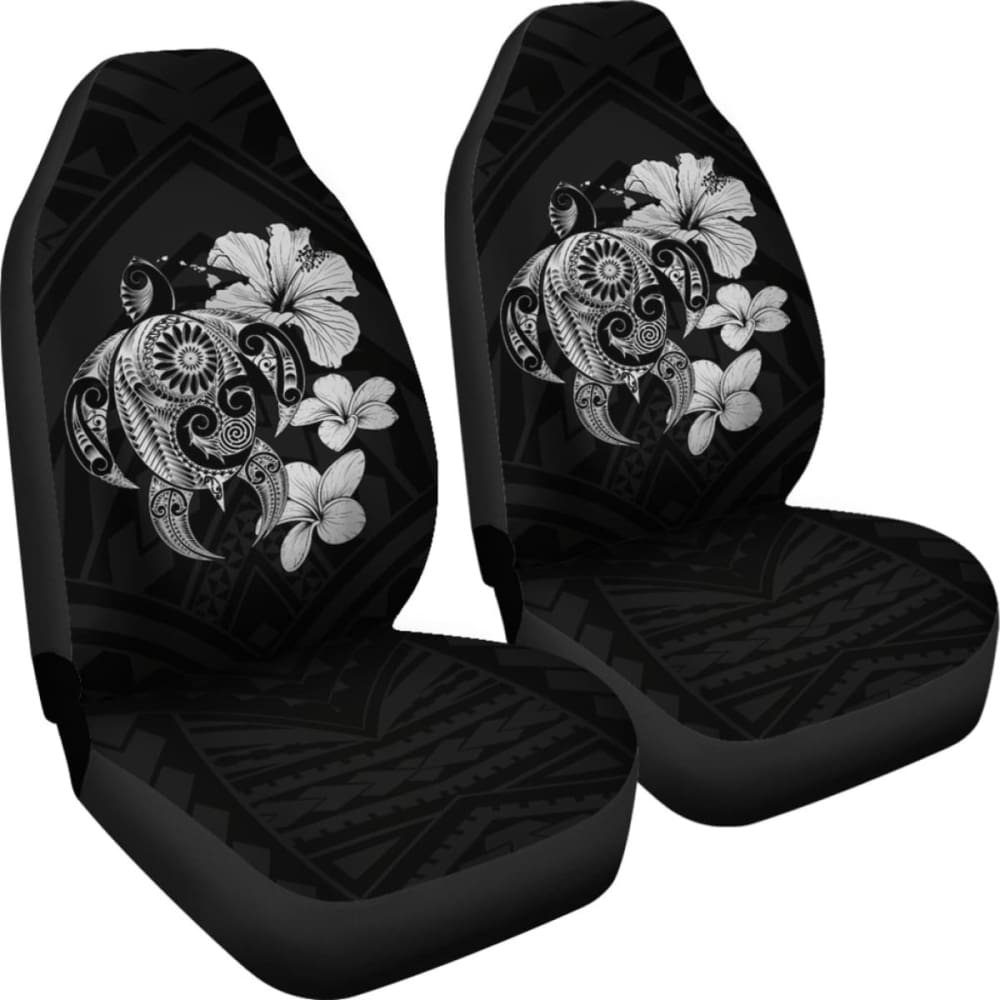 Hibiscus Plumeria Mix Polynesian Gray Turtle Car Seat Covers - New - Awesome