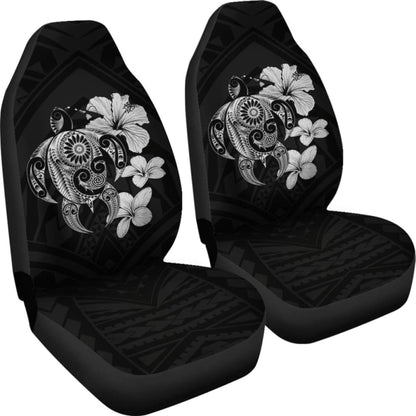 Hibiscus Plumeria Mix Polynesian Gray Turtle Car Seat Covers - New - Awesome