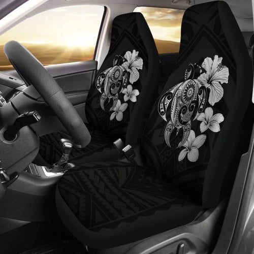 Hibiscus Plumeria Mix Polynesian Gray Turtle Car Seat Covers - New - Awesome