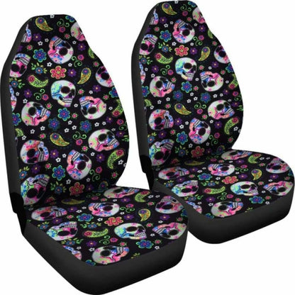 Set Of Sugar Skull Car Seat Covers