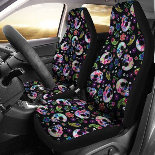 Set Of Sugar Skull Car Seat Covers