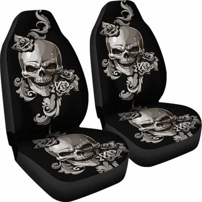 Set Of Floral Sugar Skulls Car Seat Covers