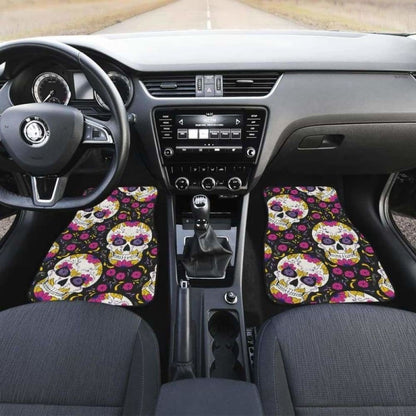 Set Of Pcs Sugar Skull Day Of The Dead Car Mat