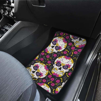 Set Of Pcs Sugar Skull Day Of The Dead Car Mat