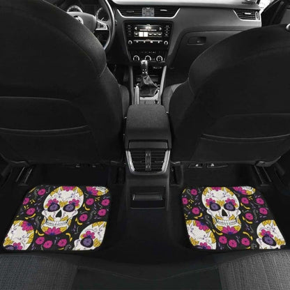 Set Of Pcs Sugar Skull Day Of The Dead Car Mat