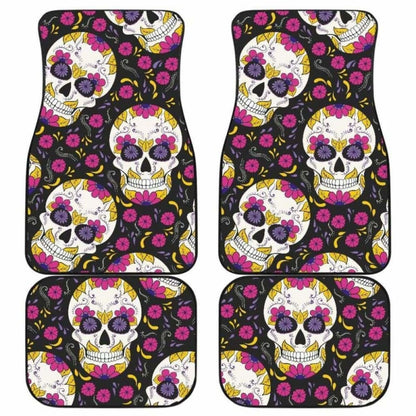 Set Of Pcs Sugar Skull Day Of The Dead Car Mat