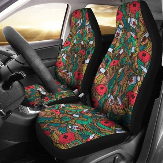Nurse Accessories Patterns Art Car Seat Cover