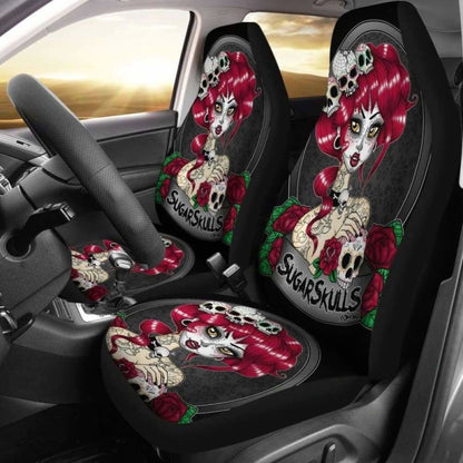 Set Of Sugar Skull Car Seat Covers