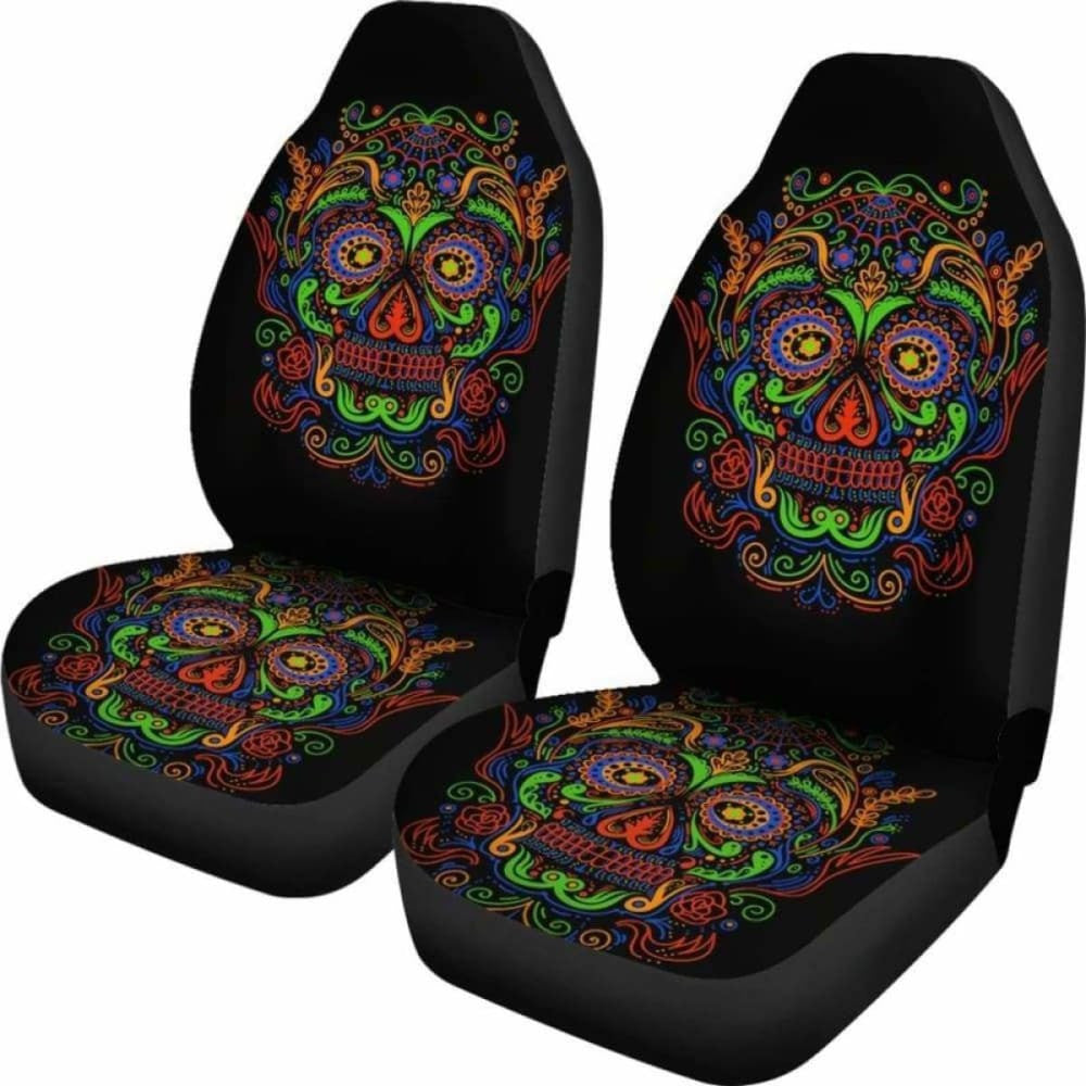 Set Of Sugar Skulls Seat Covers