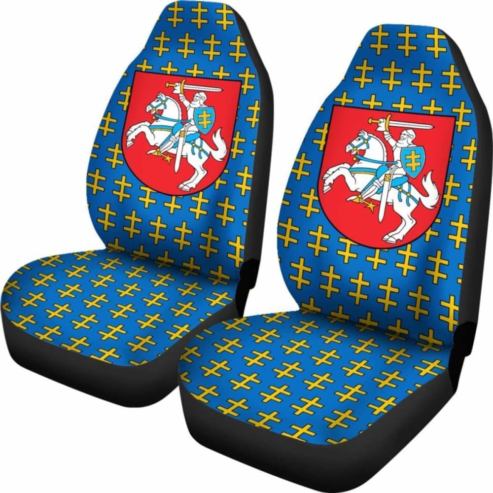 Lithuania Car Seat Covers Cross Double Pattern T