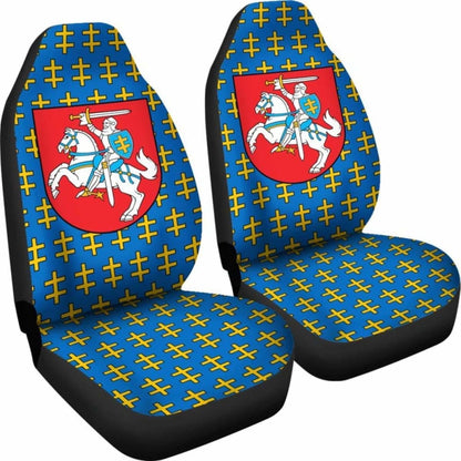 Lithuania Car Seat Covers Cross Double Pattern T