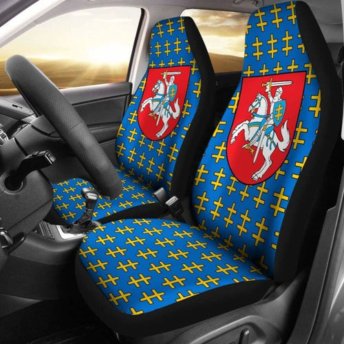 Lithuania Car Seat Covers Cross Double Pattern T