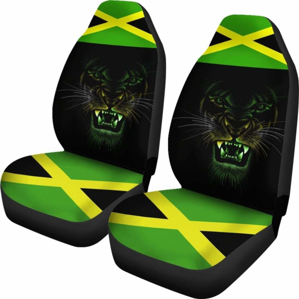 Car Seat Covers Africa - Jamaica Flag Color With Lion -