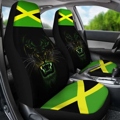 Car Seat Covers Africa - Jamaica Flag Color With Lion -