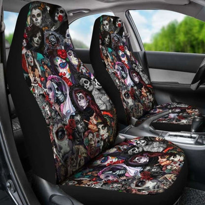 Set Sugar Skull Car Seat Covers