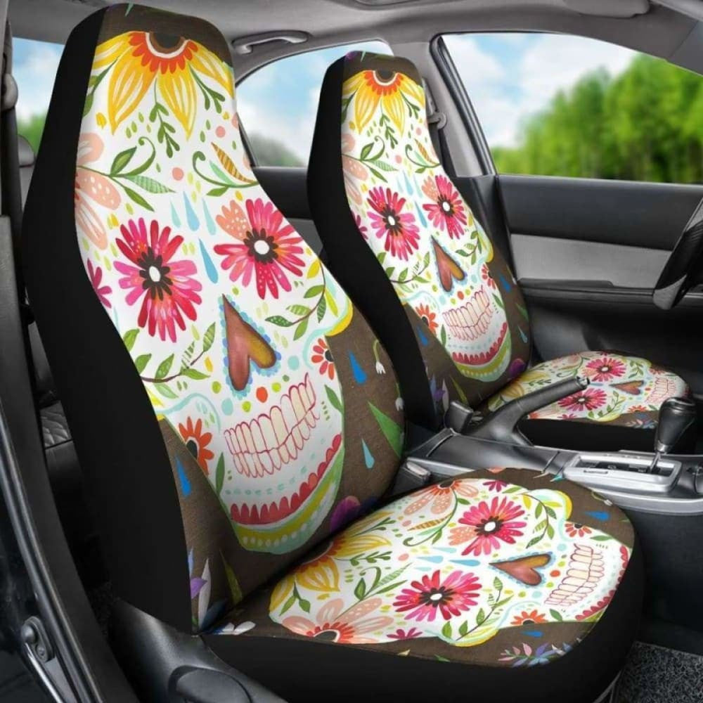 Set Sugar Skull Seat Cover Sugar Skulls