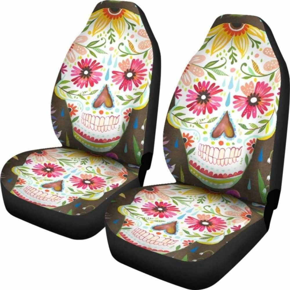 Set Sugar Skull Seat Cover Sugar Skulls