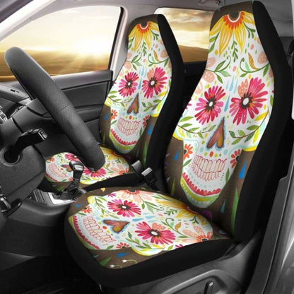 Set Sugar Skull Seat Cover Sugar Skulls