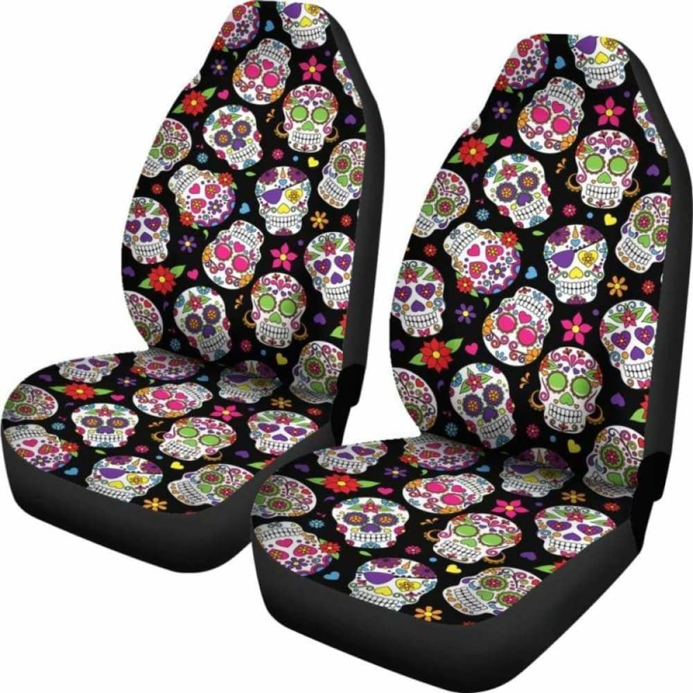 Set Seat Cover Sugar Skulls