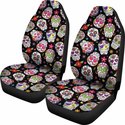 Set Seat Cover Sugar Skulls