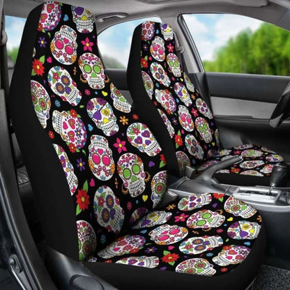 Set Seat Cover Sugar Skulls