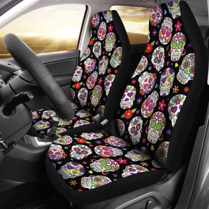 Set Seat Cover Sugar Skulls