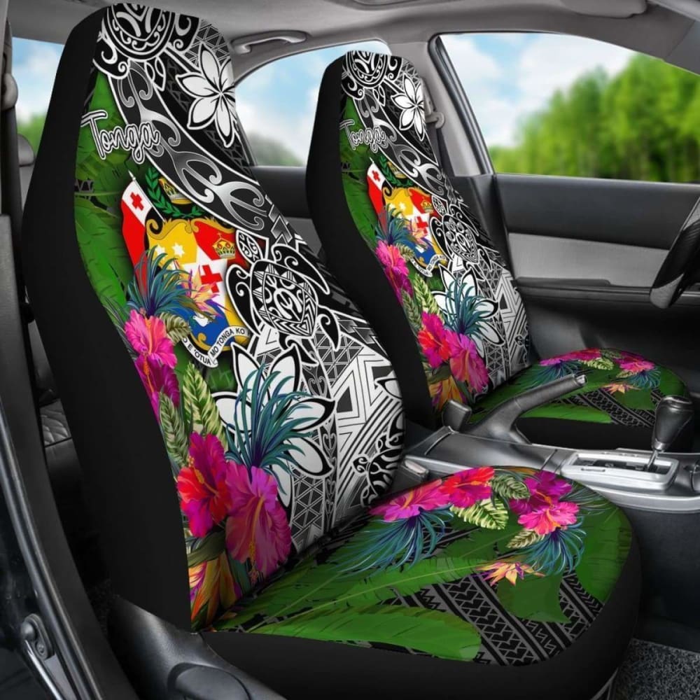 Tonga Car Seat Covers - Turtle Plumeria Banana Leaf - Amazing