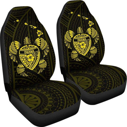 Hawaii Turtle Hibiscus Map Car Seat Covers - Yellow - New -