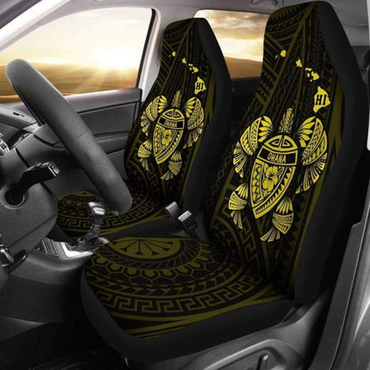 Hawaii Turtle Hibiscus Map Car Seat Covers - Yellow - New -
