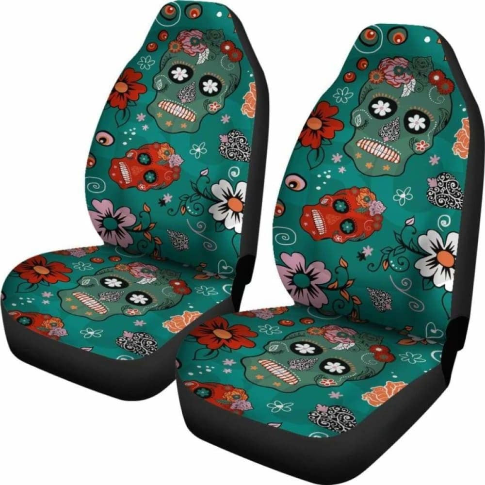 Set Of Pcs Sugar Skull Car Seat Covers