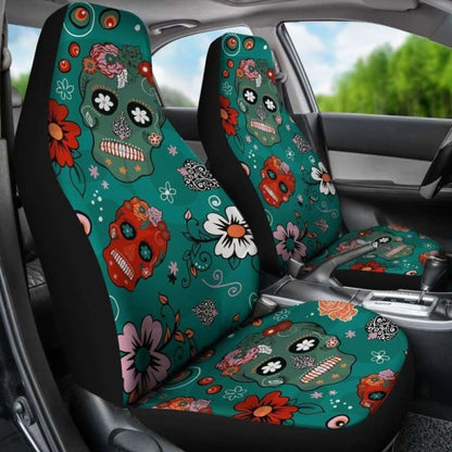 Set Of Pcs Sugar Skull Car Seat Covers