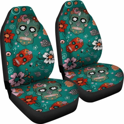 Set Of Pcs Sugar Skull Car Seat Covers