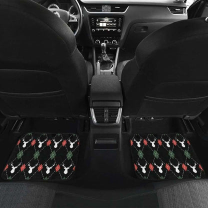 Deer Christmas New Year Pattern Argyle Front And Back Car Mats