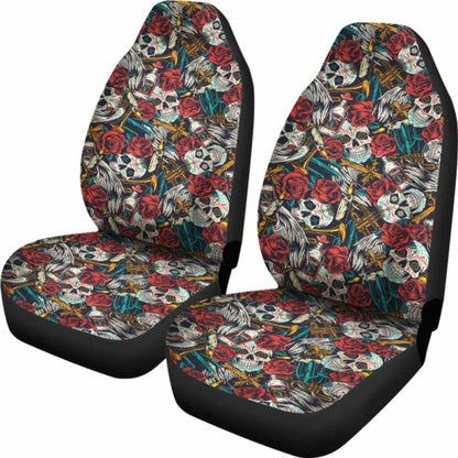 Set Of Pcs Sugar Skull Car Seat Covers
