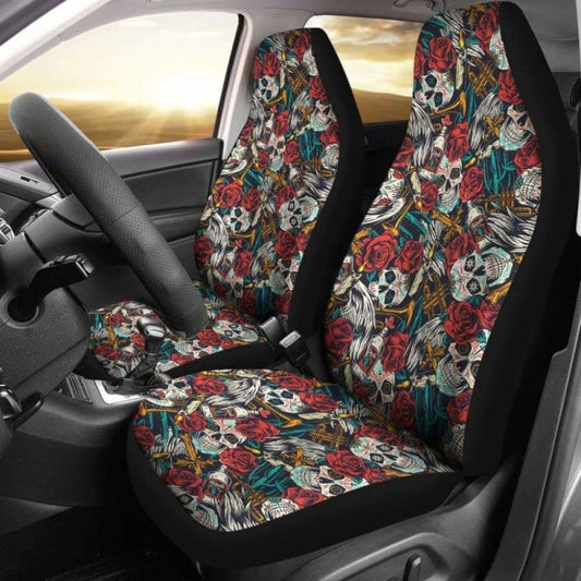 Set Of Pcs Sugar Skull Car Seat Covers