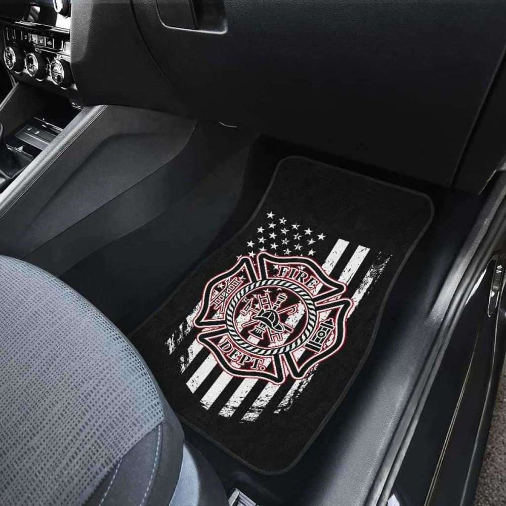 Firefighter Front And Back Car Mats Set Of