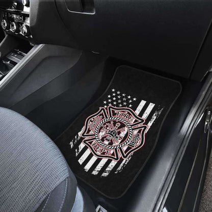Firefighter Front And Back Car Mats Set Of