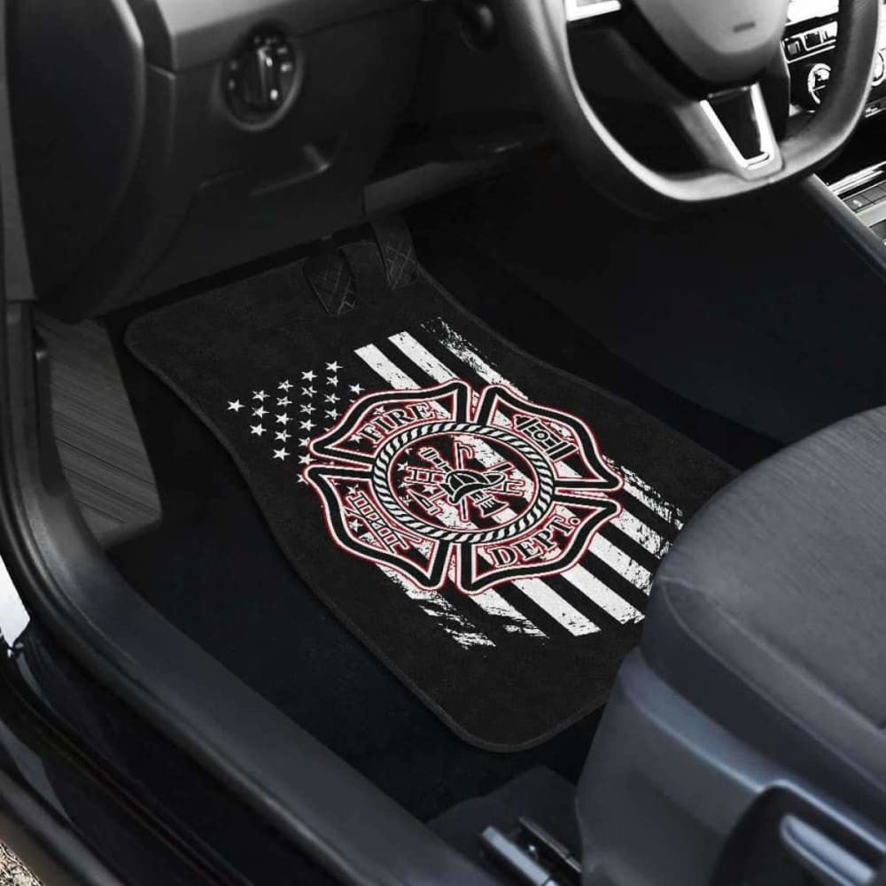 Firefighter Front And Back Car Mats Set Of