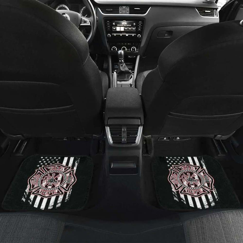 Firefighter Front And Back Car Mats Set Of