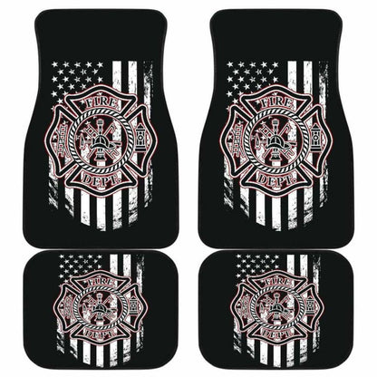 Firefighter Front And Back Car Mats Set Of