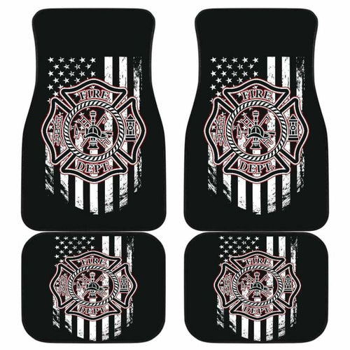 Firefighter Front And Back Car Mats Set Of