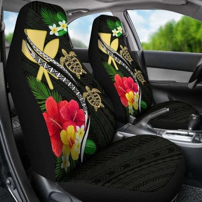 Hawaii Map Turtle Hibiscus Plumeria Polynesian - Car Seat Covers New Awesome