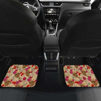 Set Of Pcs Floral Sugar Skull Car Mats