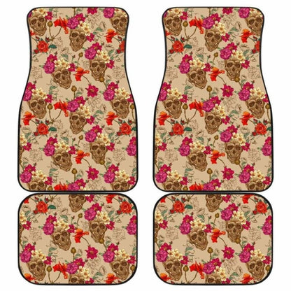 Set Of Pcs Floral Sugar Skull Car Mats