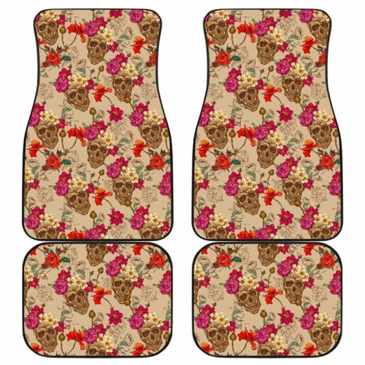 Set Of Pcs Floral Sugar Skull Car Mats