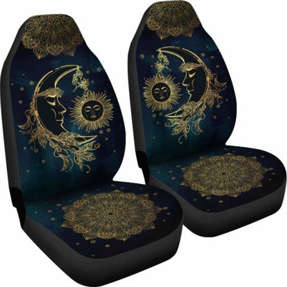 Sun & Moon Art Draw Car Seat Covers