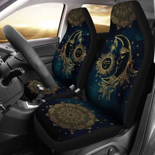 Sun & Moon Art Draw Car Seat Covers