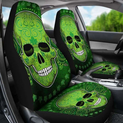 Set Pcs St Patrick Day Skull Car Seat Covers