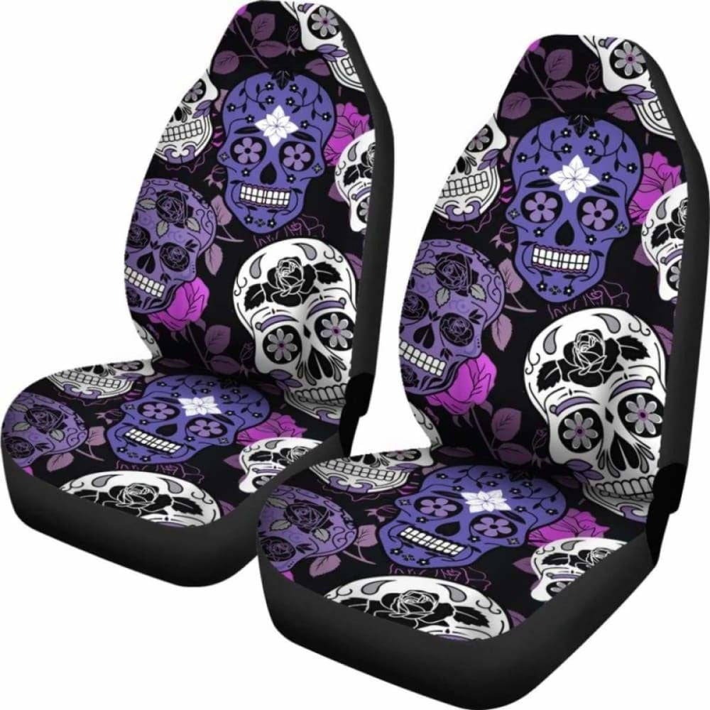 Skullistic Sugar Skulls Purple Car Seat Covers